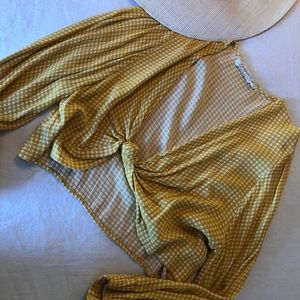 Yellow checkered top